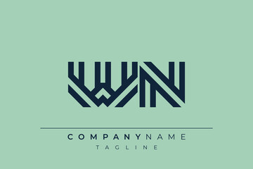 Obraz premium WN minimal line logo. Letter W and N vector line logo design.
