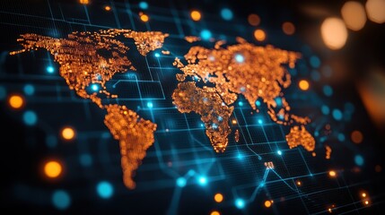 Global Network Map Digital Interface