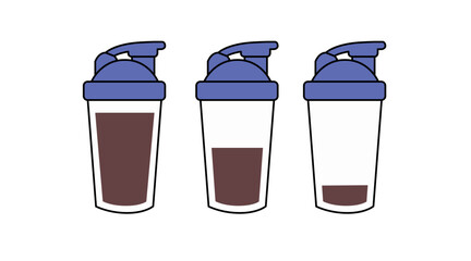 Vector Isolated Illustration of a Protein Shaker. Protein Shaker Flat Icon Set