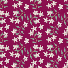 botanical floral vector seamless pattern with roses herbs and leaves big set background with flowers