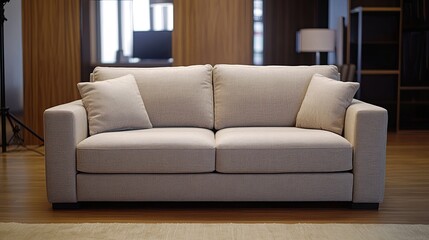 Elegant modern sofa in contemporary living room setting