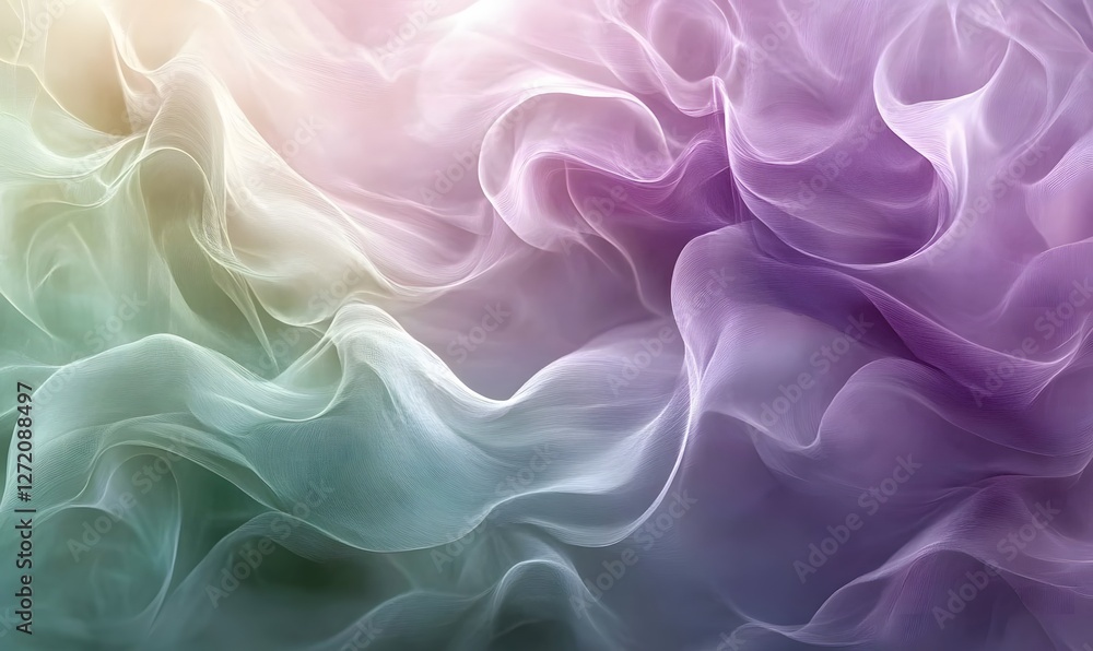 Aufkleber ethereal waves of color flowing smoothly with soft pastel transitions and textures