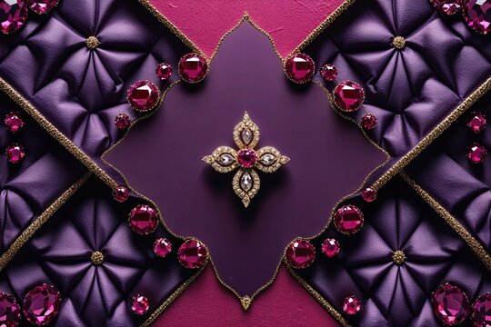 Elegant Luxurious Background with Ruby Highlights and Textured Plum Pattern for Sophisticated Invitations