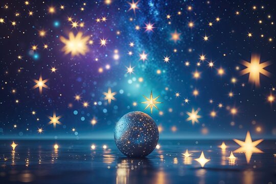 Vibrant Celestial Night Sky Background with Shining Stars and Brilliant Colors