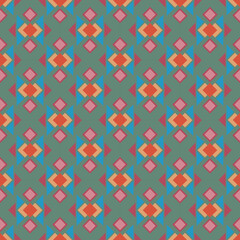 seamless geometric pattern green orange pink
