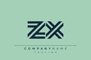 ZX minimal line logo. Letter Z and X vector line logo design.