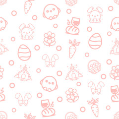 Easter cartoon theme seamless pattern