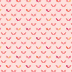 Seamless pattern with ornamental petals on pink background vector