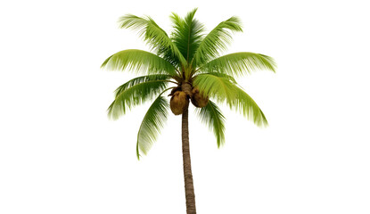Coconut Tree with White Background