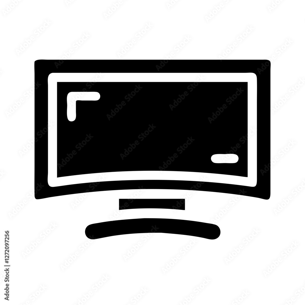 Aufkleber vector art of curved widescreen monitor isolated on white background for immersive viewing experienc