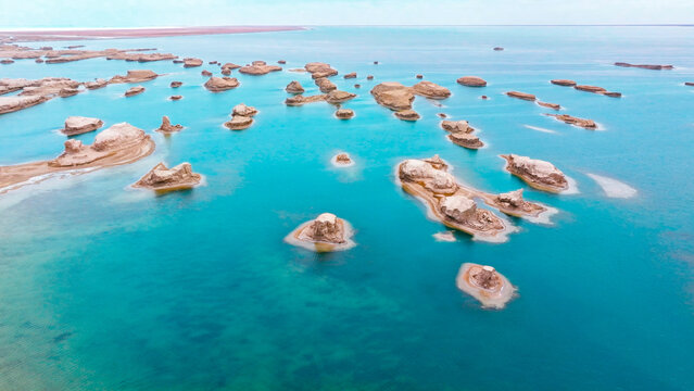 Yadan landform on water in Qinghai, China