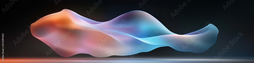 Poster a colorful, abstract wave is floating in the air. the colors are bright and vibrant, creating a sens
