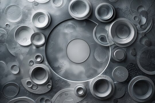 Ethereal Gray Background with Circular Patterns and Distinctive Texture