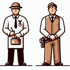 vector illustration of person holding a dagger