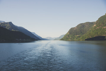 mountains of norway taken from the ship