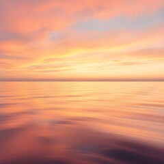 Obraz premium Calm sea and sky at sunset.