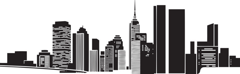 Obraz premium City landscape. Different buildings on street, outline cityscape hand sketch, flat houses. Hand drawn vector illustration