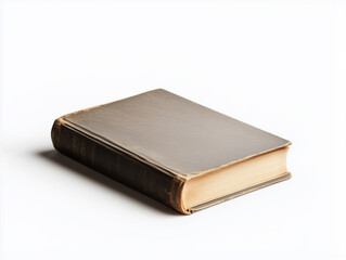 A Timeworn Book with a Worn Cover and Yellowed Pages Sits Elegantly on a Rustic Wooden Pedestal, Radiating Vintage Charm and Character.