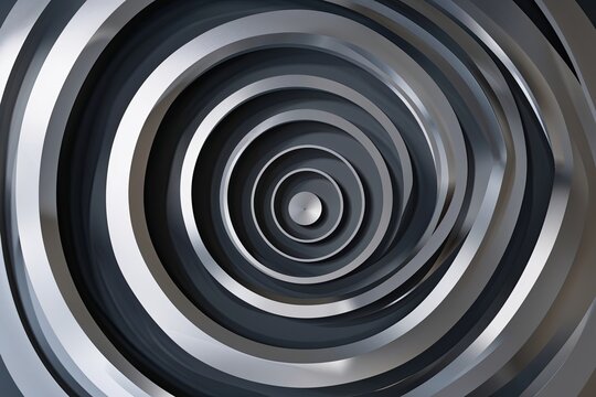 Tranquil Dark Background of Circular Silver and Black Shapes