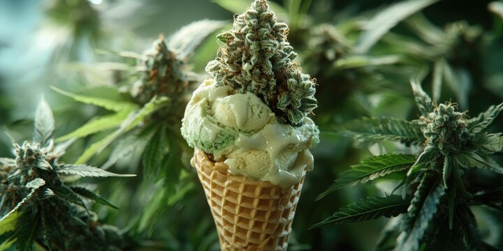 Edible Cannabis Cupcake - Pot and Stones Theme