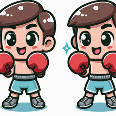 boxer cartoon vector illustration