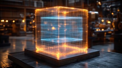 Holographic Cube in Industrial Setting