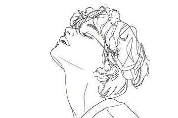 Crown, one line drawing.