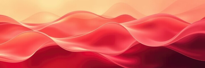 Obraz premium Dreamy abstract wave background with soft golden hues and deep red tones, soothing colors, abstract art