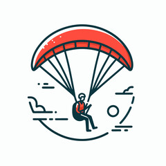 Fototapeta premium vector illustration of a person riding a paraglider