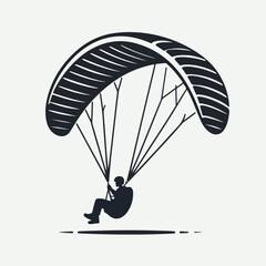 vector illustration of a person riding a paraglider