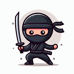 ninja cartoon vector illustration
