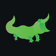Green crocodile logo, icon design
