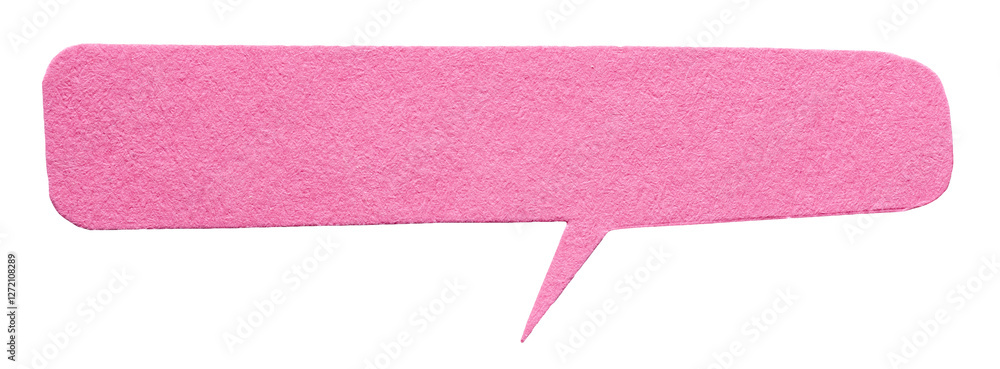Fototapete pink blank cut out cardboard paper speech bubble with round rounded corners and copy space for text 