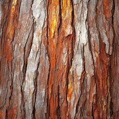 Obraz premium Textured Wooden Bark with Natural Patterns and Striking Colors