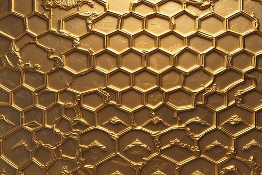 Elegant Gold Texture Background with Octagonal Pattern Design for Enhanced Visual Appeal