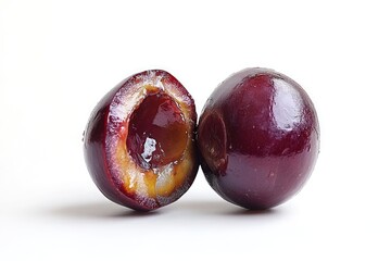 Obraz premium A fresh and juicy olive, cut open