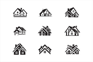 Fototapeta premium A silhouette of a house roofline vector