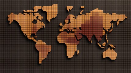 Fototapeta premium Global map visualization digital artwork geographical insights contemporary design aerial view world representation