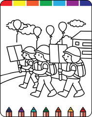 Easy Earthquake Coloring Page for Preschoolers Simple and Engaging Natural Disaster Art, Educational Earthquake Coloring Worksheet for Kids Teach Preparedness Through Art