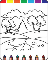 Easy Earthquake Coloring Page for Preschoolers Simple and Engaging Natural Disaster Art, Educational Earthquake Coloring Worksheet for Kids Teach Preparedness Through Art