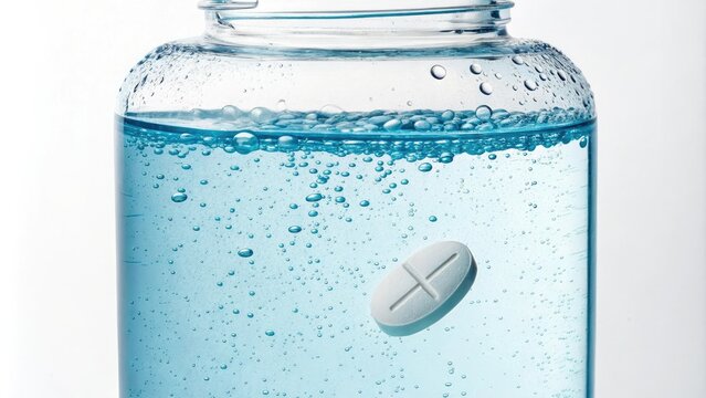 Efavirenz Pill in a Medicine Bottle with Water, medication, health care, medicine bottle, pharmacy, water