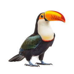 Colorful Toucan Portrait Against Transparent Background