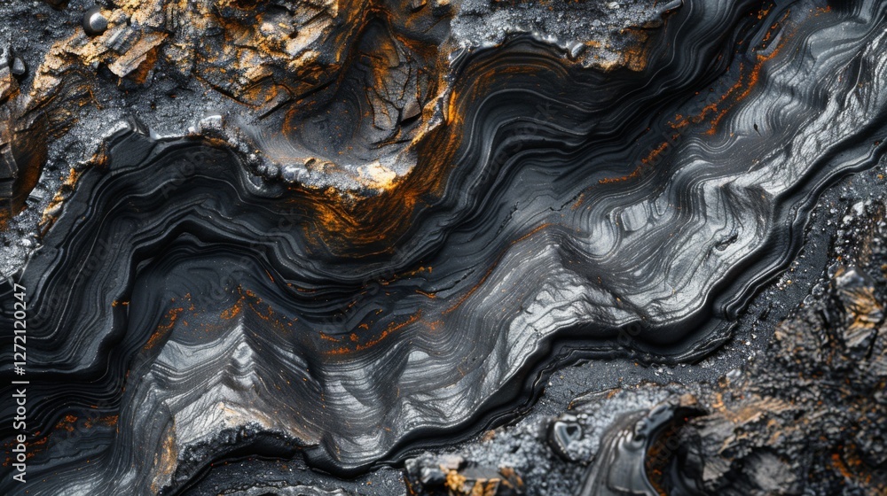 Poster intricate lines and colors in this rock formation showcase the natural beauty of geological processe