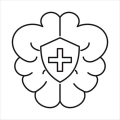 Mental health icon outline vector
