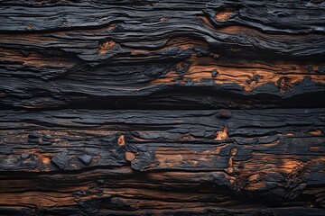 Rugged Charred Wood Background with Textured Grunge Surface