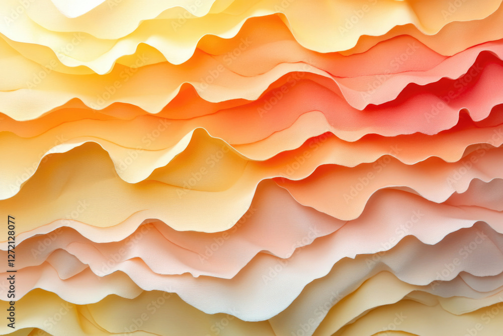 Poster abstract layered texture of pastel orange and yellow hues creating a wavy, flowing pattern.