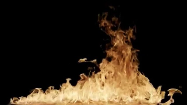 Burning flames with smoke. Ignited Fire. Seamless loop motion. Embedded alpha channel.