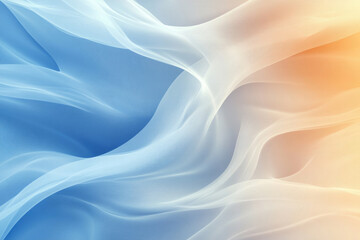 Abstract flowing fabric in cool blue and warm orange hues, creating a soft, elegant design.