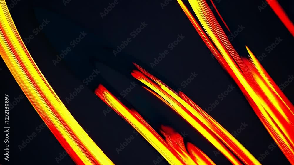 Poster abstract motion blur with vibrant streaks of light on dark background, dynamic energy and speed conc