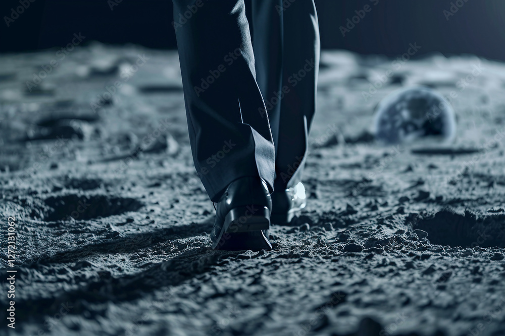 Canvas Prints a space tourist astronaut on moon generative ai picture